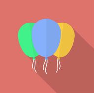 Icon of balloons Flat style