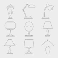 Icon set of Lamps