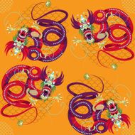 Chinese New Year Dragon dance Seamless background pattern N3