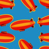 Red and orange zeppelin seamless pattern