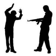 Vector silhouette of a man N939