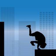 Vector silhouette of a man N950