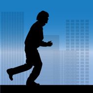 Vector silhouette of a man N953