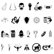 Vector black allergies icons set