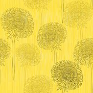 Seamless pattern of dandelions Hand-drawn floral background vector illustration N3