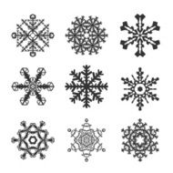 Snowflakes icon set collection N2