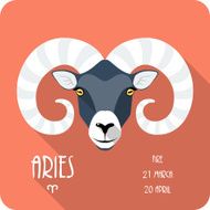 Zodiac sign Aries icon flat design