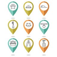 Set of pets icons cat symbols N3