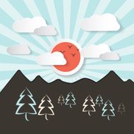 Mountain Landscape Vector Illustration N2