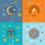 Religions flat set N2