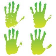 vector collection of eco concept symbolic human&#039;s green hands N2