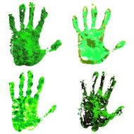 vector collection of eco concept symbolic human&#039;s green hands N3