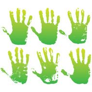 vector collection of eco concept symbolic human&#039;s green hands N4