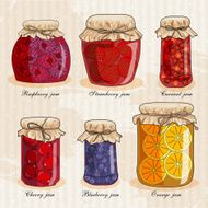 Set of jars with fruits N2
