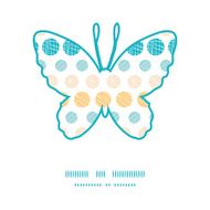 Vector texture circles stripes abstract butterfly silhouette pattern frame