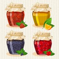 Set of jars with fruits N3