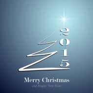 Stylized Christmas tree on decorative blue background