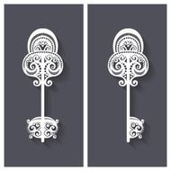 Ornate Antique Key with Long Shadow N3