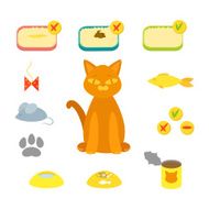cat vector set flat