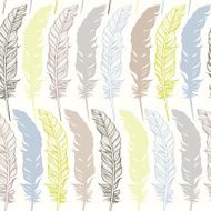 Seamless pattern with feathers Hand-drawn vector background