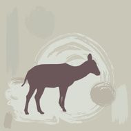 Antelope Fawn silhouette on grunge background vector