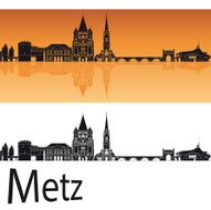 Metz skyline in orange background
