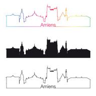 Amiens skyline linear style with rainbow