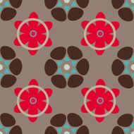 Seamless pattern with silhouettes flowers N23