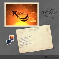 Old Postcard Design Template N14