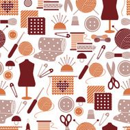 Sewing icons seamless pattern