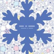 Vector ornamental abstract swirls Christmas snowflake silhouette pattern frame card N2