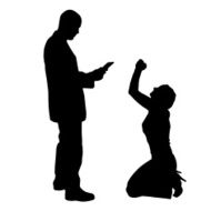 Vector silhouette of couple N370