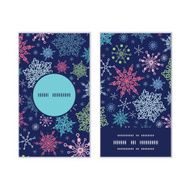 Vector snowflakes on night sky Christmas snowflake silhouette pattern frame N8