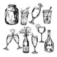 collection of bottles and glasses N5