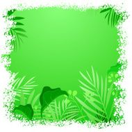 Green leaf tropical frame