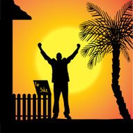 Vector silhouette of man N199