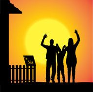Vector silhouette of family N576