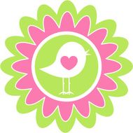 Pastel Bird Flower Heart