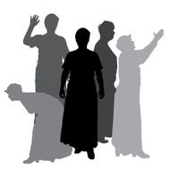 Vector silhouette of a woman N1931