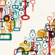 Background design with locks and keys icons N2