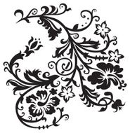 Gothic Hawaiian flower clip art