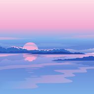 River Sunset Landscape