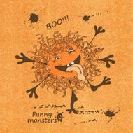 Illustration with funny monster