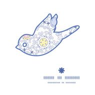 Vector ornamental abstract swirls bird silhouette pattern frame