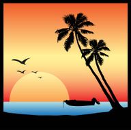 Beach Scene Silhouette