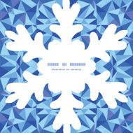 Vector blue triangle texture Christmas snowflake silhouette pattern frame card