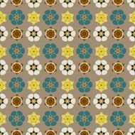 Seamless pattern with silhouettes flowers N24