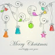 Beautiful Christmas card with decorations N7