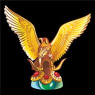 Collection of mascots golden statue an eagle