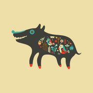 Dog with flowers and birds inside N2